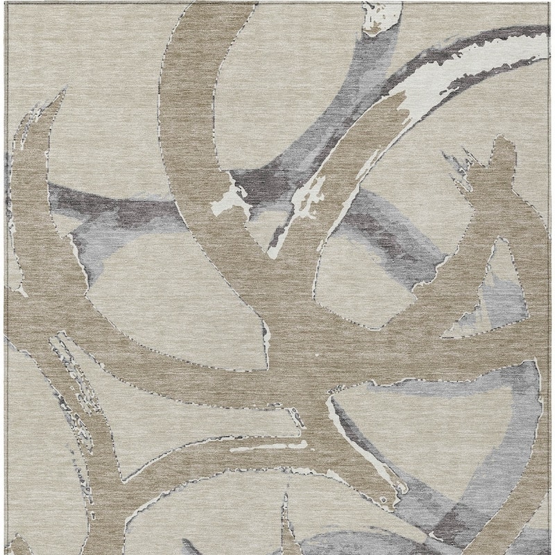 HomeRoots Abstract Transitional Rectangle Outdoor Rug