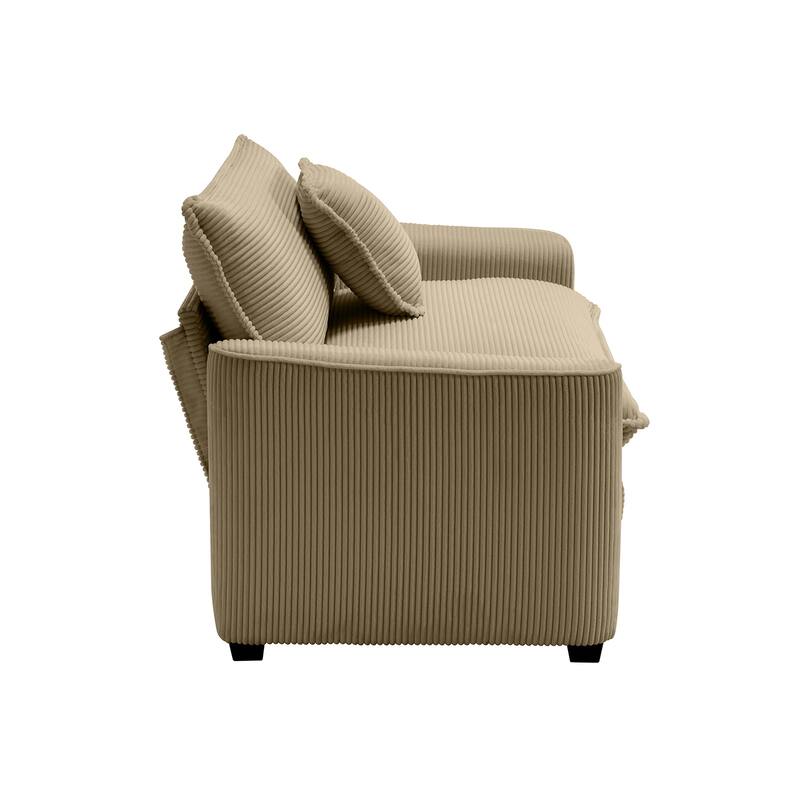 Single Chair Deep Seat Sofa With Footstool for Living Room and Bedroom