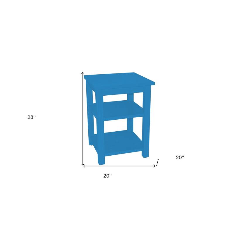 HomeRoots 28" Caribbean Blue Solid Wood Nightstand