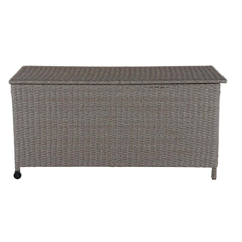 Iron Wicker Storage Cabinet on Wheels (Double Air Rods)-Brown