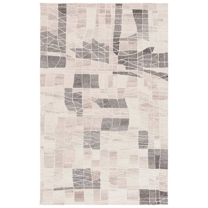 SAFAVIEH Handmade Pine Johanie Modern Wool Rug - 6' Square - Ivory/Light Brown
