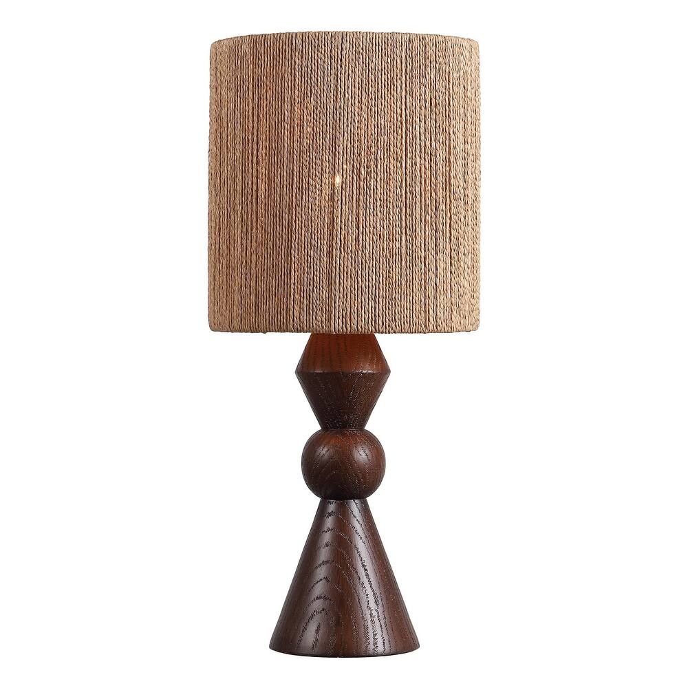JONATHAN Y Orbic Taper 23.5" Resin/Metal LED Table Lamp with Paper Rope Shade
