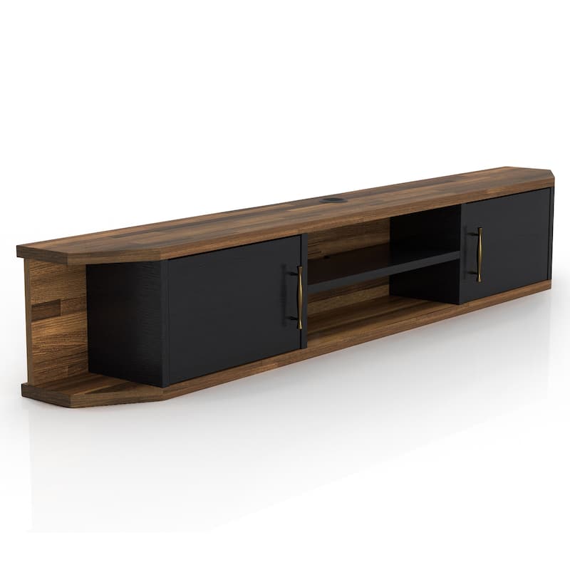 DH BASIC Mid-Century Modern 71-inch 4-Shelf Floating TV Console by Denhour