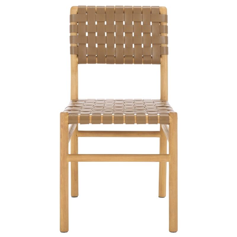 SAFAVIEH Couture Jeremiah Woven Leather Dining Chair - 18"W x 22"D x 34"H