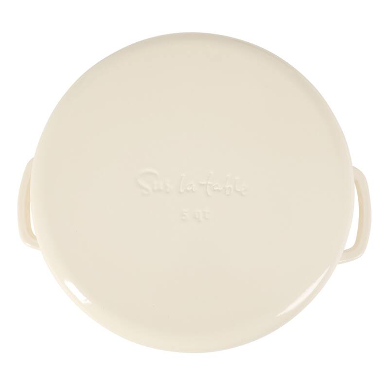 Sur La Table Enamel-Coated Cast Iron Dutch Oven Pot with Oven Safe Glass Lid, Oven-to-Table Cookware for Stews & Braising