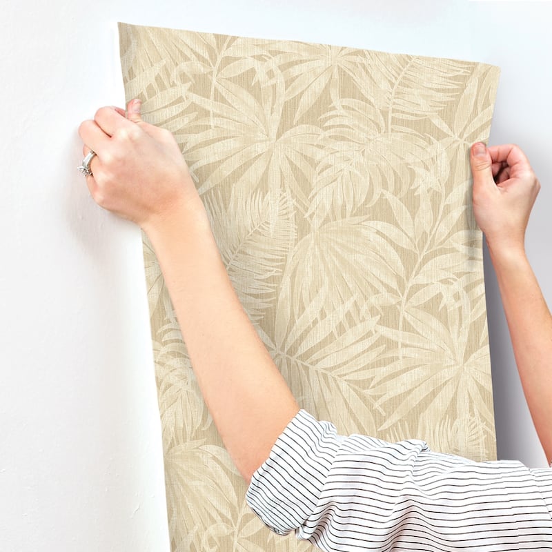 Chesapeake Sonny Light Brown Fronds Wallpaper