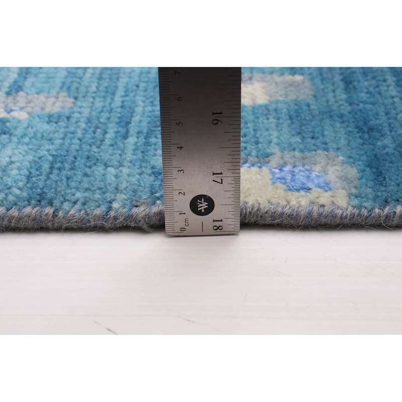 ECARPETGALLERY Hand-knotted Mystique Blue Silk, Wool Rug - 10'0 x 14'0