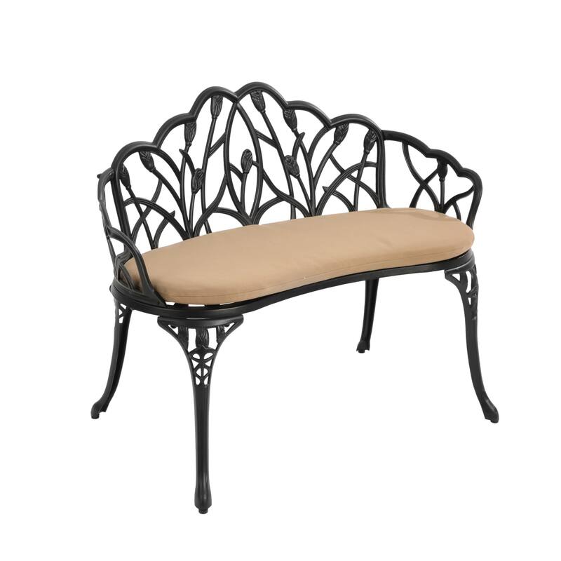 HOMEFUN Aluminum Outdoor Tulip Garden Bench