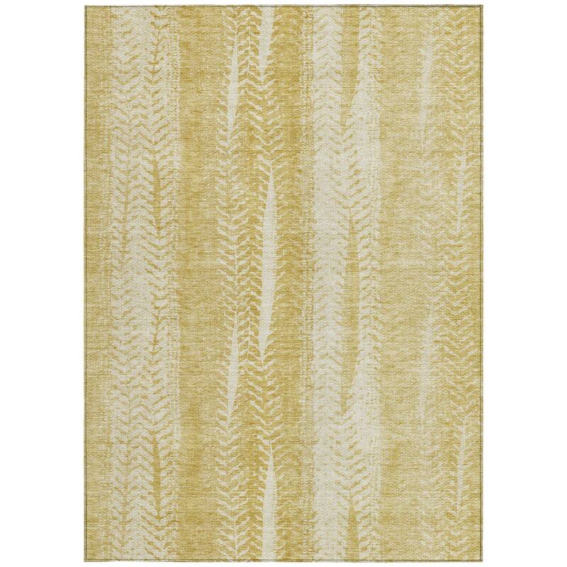 HomeRoots Botanical Leaves Transitional Rectangle Outdoor Rug
