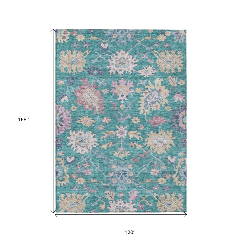HomeRoots Floral Transitional Rectangle Outdoor Rug