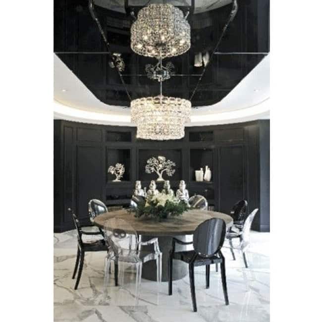 Designer Style Modern Dining Kitchen Crystal Clear Molded Plastic Transparent with arm Chairs Indoor Outdoor