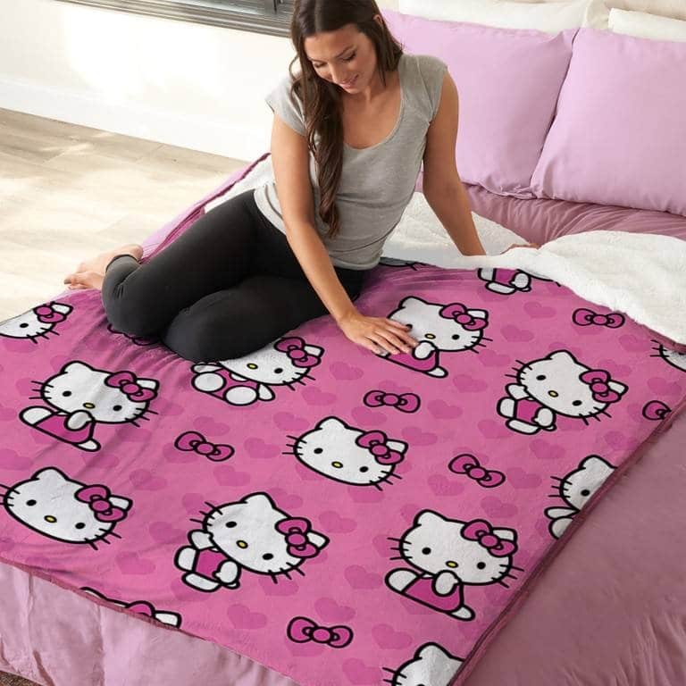 Sanrio Hello Kitty Silk Touch Sherpa Throw Blanket