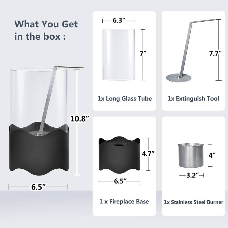 Portable Table Top Fire Pit Burner Heater Black