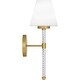 preview thumbnail 3 of 5, Andrea 1-Light Brushed Gold Wall Sconce