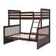 preview thumbnail 7 of 18, Espresso Twin over Full Wood Bunk Bed with Storage Drawers, Ladder and Safety Guard Rails