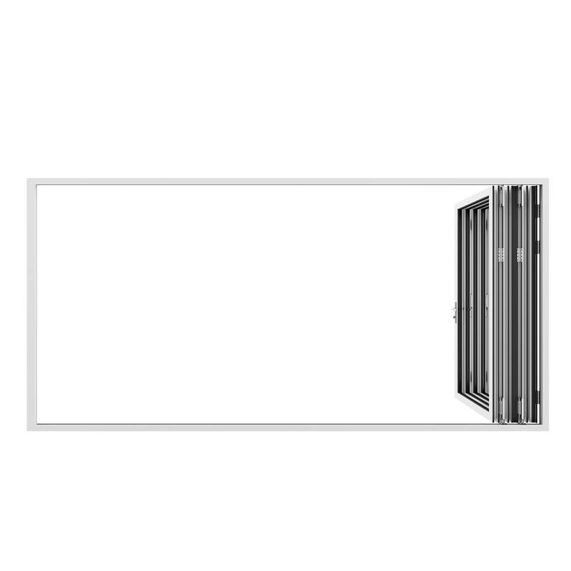 KaMic 168"×96" 5 Panels Aluminum Folding Door In White,Folded Out From Right To Left Model #:FD5PWH16896-RL