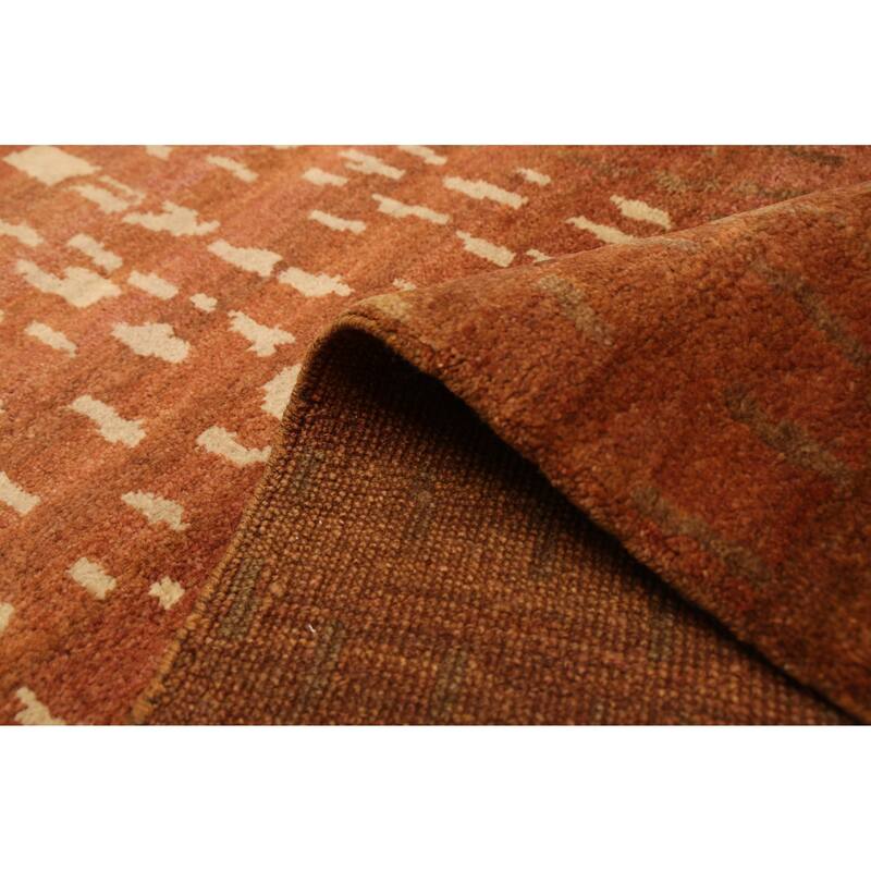 ECARPETGALLERY Hand-knotted Tangier Burnt Orange Wool Rug - 5'1 x 6'9