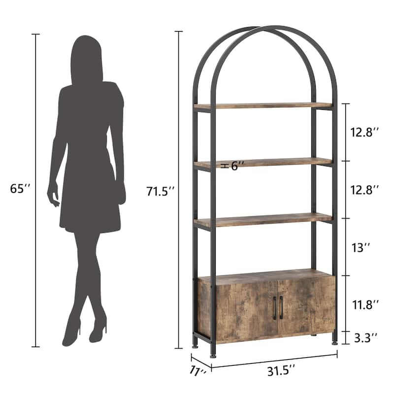 71.5 Inch Tall Bookshelf with Door