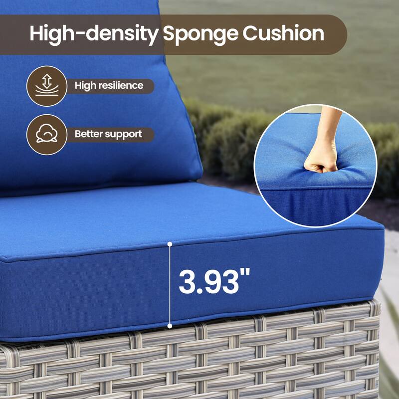 XIZZI 8-Piece Outdoor Wicker Furniture Sectional Swivel Chairs Set