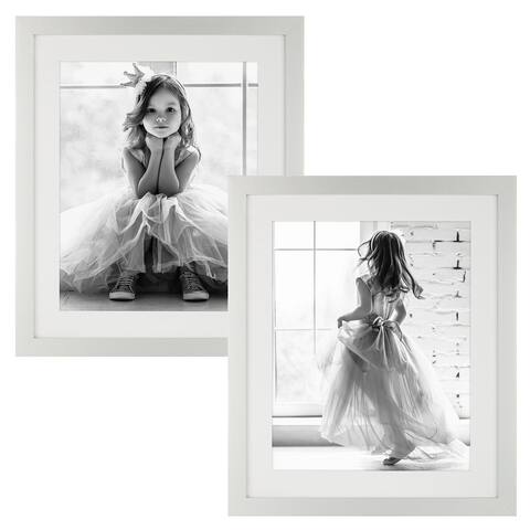 20x24 Matted to 16x20 Wall Mount Gallery Picture Frame Set, Set of 2
