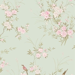 Shabby Chic by Rachel Ashwell Bird Chinoiserie Green Wallpaper