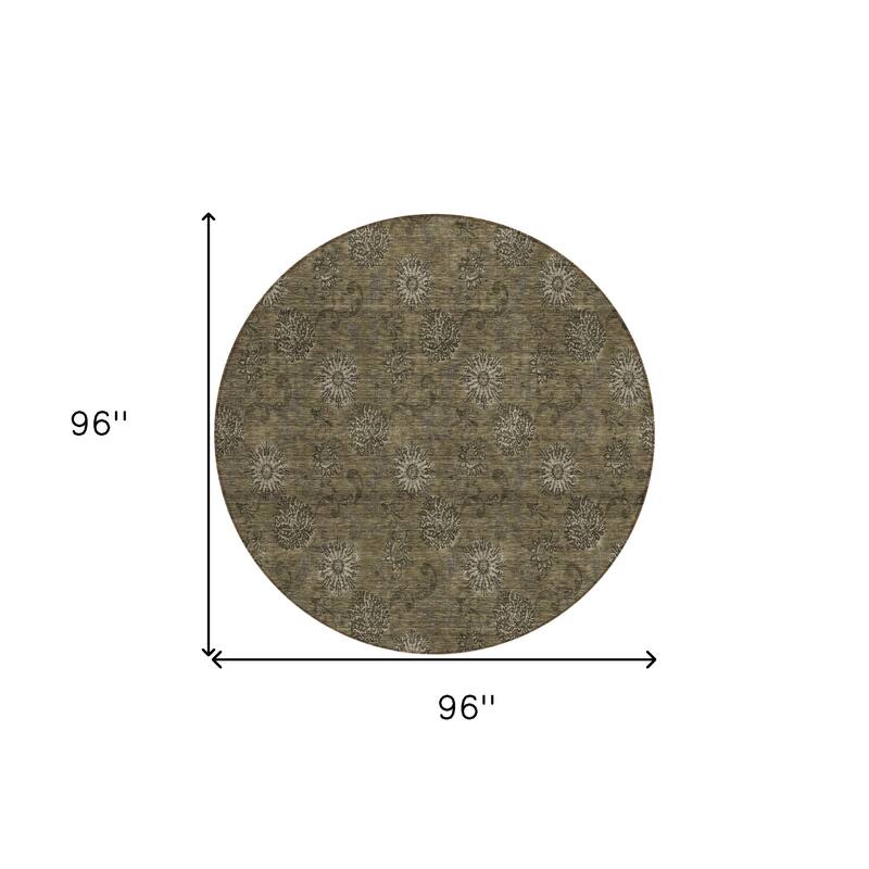 HomeRoots Floral Transitional Rectangle Outdoor Rug