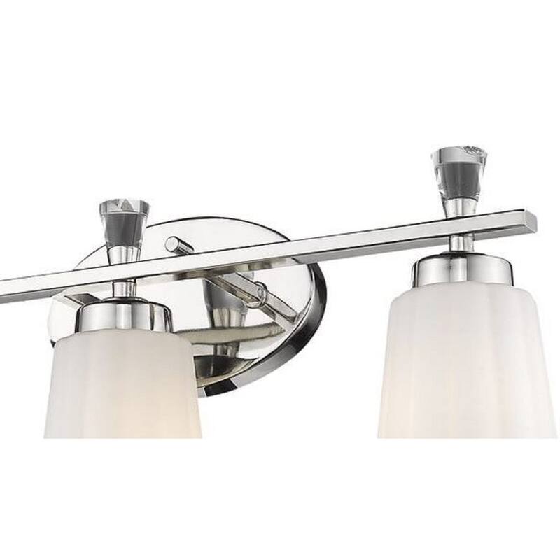 3-Light Polished Nickel 21 Inch Bath Vanity Light with Frosted Glass