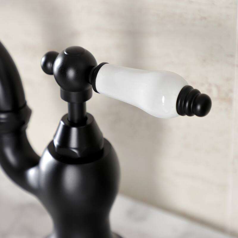 English Country Bridge Bathroom Faucet with Brass Pop-Up