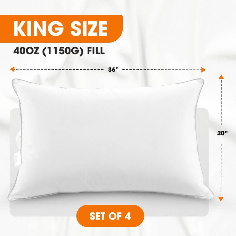 Cheer Collection Down Alternative Pillows (Set of 2 or 4) - White
