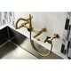 preview thumbnail 19 of 20, Heritage Wall Mount Bridge Kitchen Faucet with Brass Sprayer