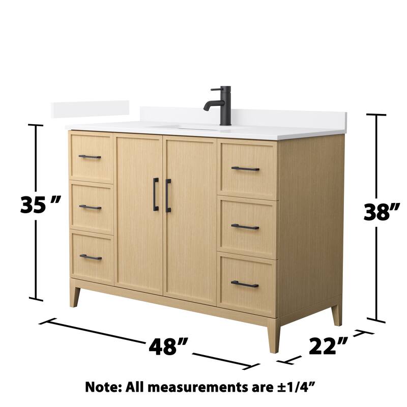 Elan 48-inch Single Vanity, Single Hole Quartz Top
