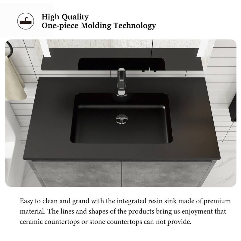 36-inch Freestanding Bath Vanity with Cultured Mable Top