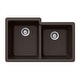 preview thumbnail 10 of 9, Houzer Quartztone 33" Double Basin Undermount Kitchen Sink with 60/40 Mocha
