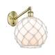 Option Antique Brass / White Glass with White Rope