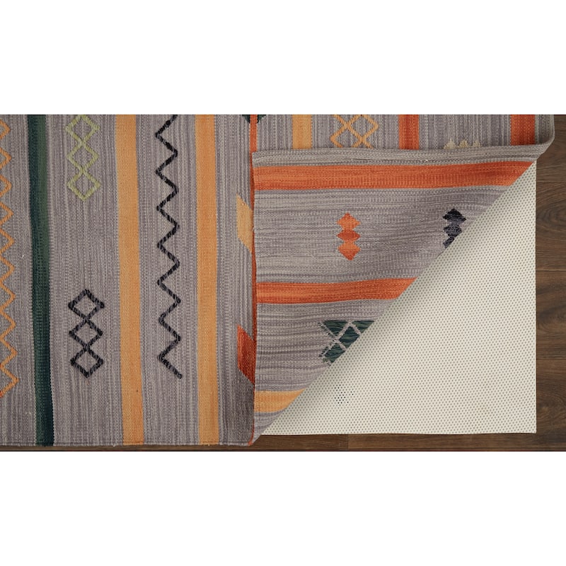 Dharma Southwestern Serape Style Rug, Gray/Rust Orange, Area Rug - 8' x 10'