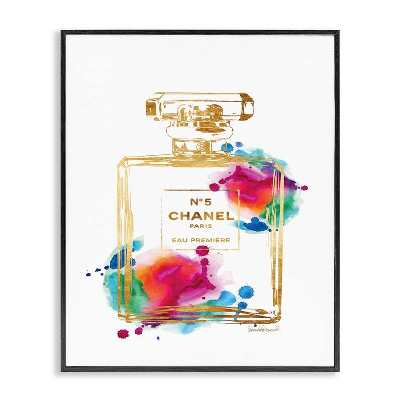 Stupell Fashion Perfume Gold Rainbow Framed Giclee Texturized Art by Amanda Greenwood