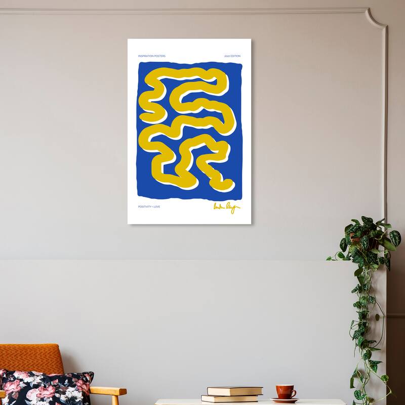 Wynwood Studio Canvas Abstract Yes i do Yellow and Mustard Modern & Contemporary Wall Art Canvas Print - 20 x 30