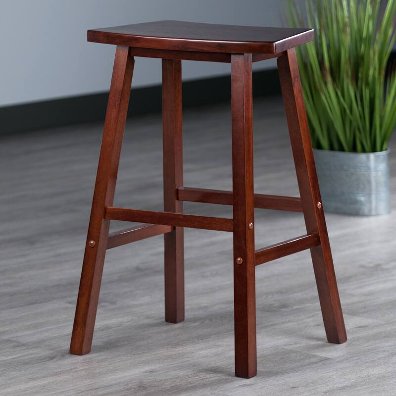 Fan Shape Bar Stool, Walnut - 28.6"H x 19.6"W x 15.7"D