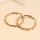 preview thumbnail 5 of 3, Large Fashion Bamboo Hoop Earrings Yellow Gold Plated 1.5 Inch Dia
