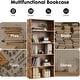 preview thumbnail 15 of 13, Industrial 6-Shelf Bookcase, 63" Tall Open Bookshelf, Rust
