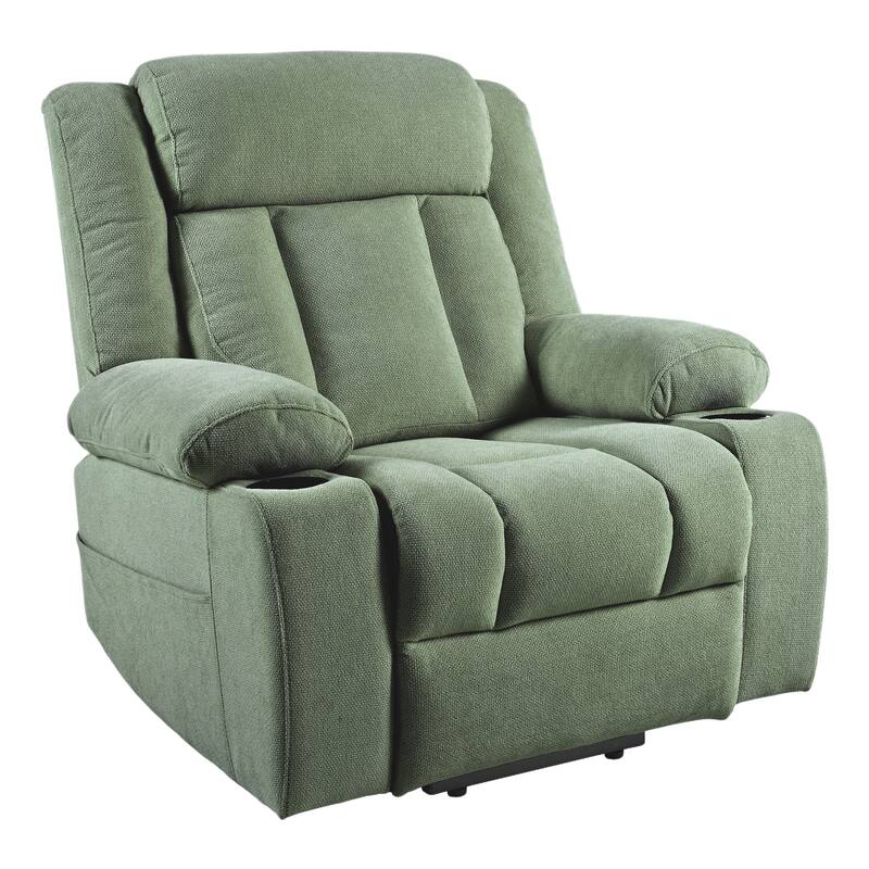 Power Lift Recliner Chair,Fabric Lift Chairs w/Extended Footrest,Theater Seating with 2 Cup Holders,Side Pockets,Remote Control