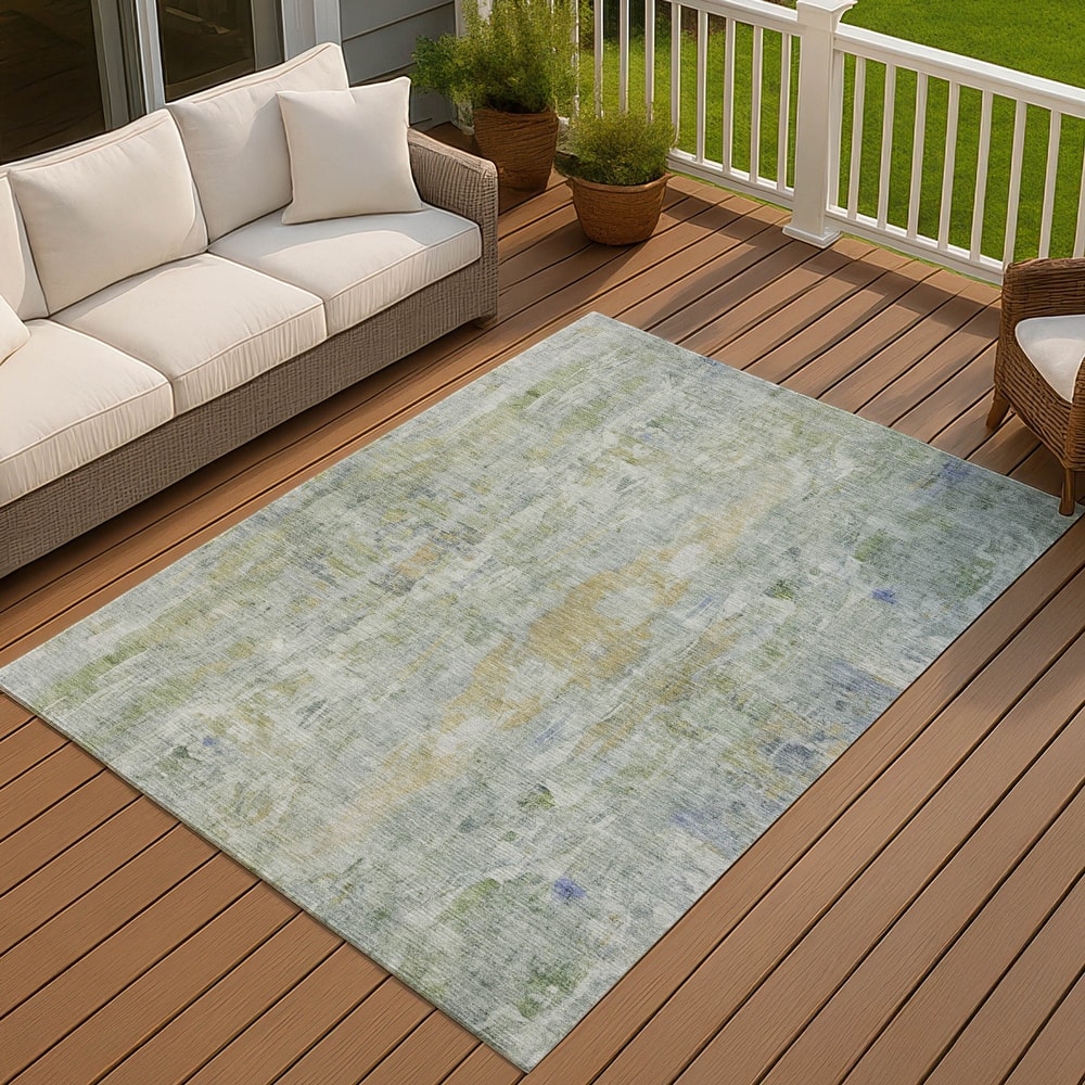 Machine Washable Indoor/ Outdoor Muted Ombre Chantille Rug