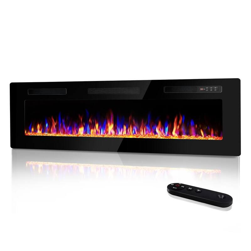 Bossin 30 to 72 inch Electric Fireplace Ultra-Thin and Silence Linear Recessed Wall Mounted Fireplace with Remote Control - New 72inch