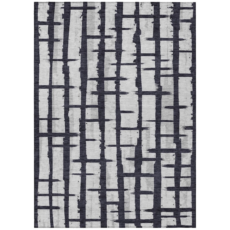 HomeRoots Striped Transitional Rectangle Outdoor Rug