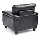 preview thumbnail 4 of 2, Solid Tufted Upholstered Accent Chair - 36" - Black