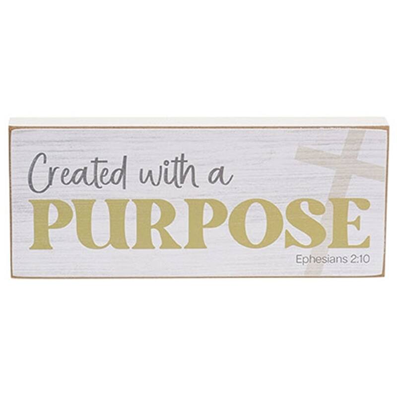 Created With A Purpose Rectangle Blocks Inspirational Decor- 3 Asstd. - 7” x 0.75” x 3”