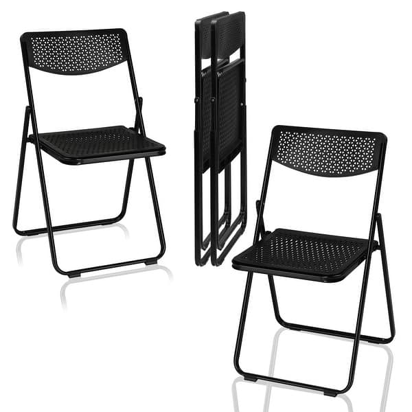 Stackable Plastic Folding Chairs, Lightweight Portable Seating for