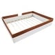 preview thumbnail 9 of 11, Queen Size Upholstered Bed Grounded Bed Slats Platform Bed with Safety Fence and Stairs, Rectangle Framework Easy Assembly