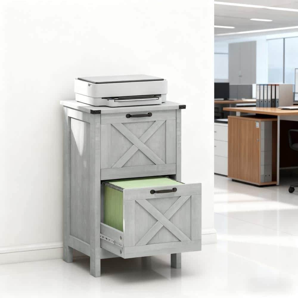 Farmhouse Office Storage Cabinet File Cabinet with 2 Drawers