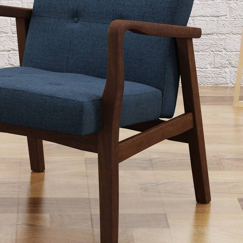 Mid-century Modern Club Chair, Arm Chair For Living Room Or Bedroom, Wood Frame